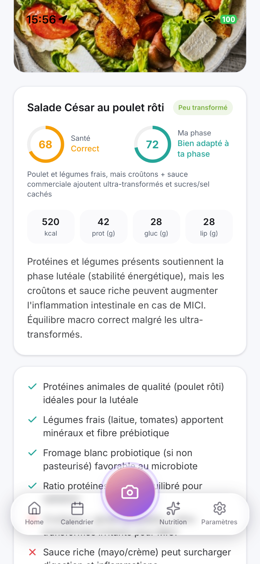 Analyse nutritionnelle LUNEVA